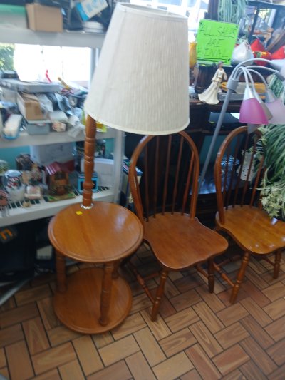 Mid Century Solid Oak Lamp Table